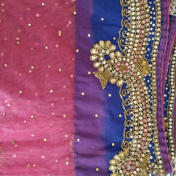 Indian Bollywood  heavy stone work sari - Picture 5 of 7